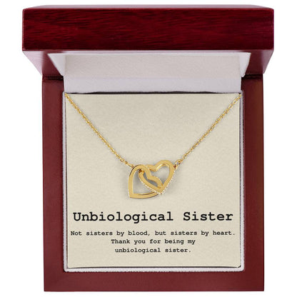 Unbiological Sister Necklace Soul Sister Big Little Sorority Sister In Law Necklace Step Sister Gift Tribe Necklace Best Friend Gift Bff Gift Interlocking Hearts Necklace