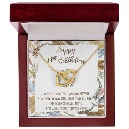 18Th Birthday Necklace Women September Birthday Necklace Birthday Interlocking Hearts Necklace 18 Year Old Gift Custom Birthday Necklace