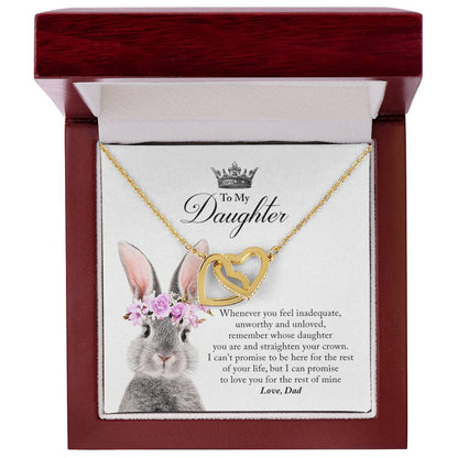 Daughter Straighten Your Crown In Usa Interlocking Hearts Necklace