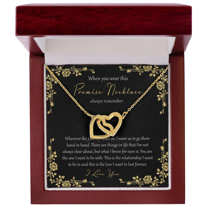Wherever This Journey Takes Us - Black Interlocking Hearts Necklace