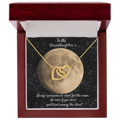 A Special Gift For Your Granddaughter. Two Hearts And An Encouraging Message! Interlocking Hearts Necklace