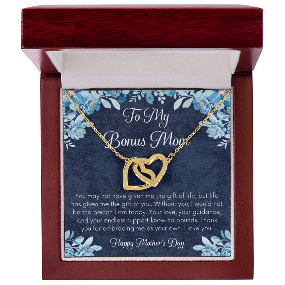 Bonus Mom Necklace Mothers Day Gift Daughterson To Mom Gift Unique Bonus Mom Gift Step Mom Gift Stepmom Gift On Mothers Day Interlocking Hearts Necklace