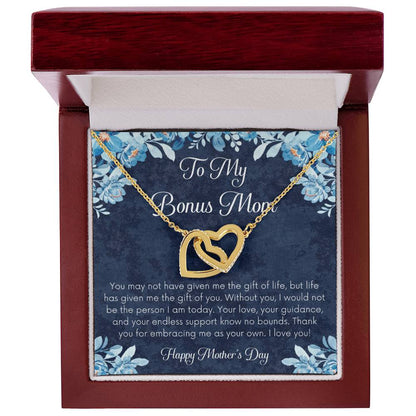 Bonus Mom Necklace Mothers Day Gift Daughterson To Mom Gift Unique Bonus Mom Gift Step Mom Gift Stepmom Gift On Mothers Day Interlocking Hearts Necklace