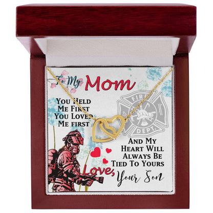 Firefighter'S Mom - Interlocking Heart Necklace Interlocking Hearts Necklace
