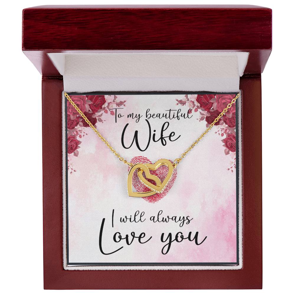 To My Wife Necklace - Anniversary Gift For Wife Birthday Gift For Wife Gift For Wife Necklace For Wife Gift For Wife Birthday Interlocking Hearts Necklace