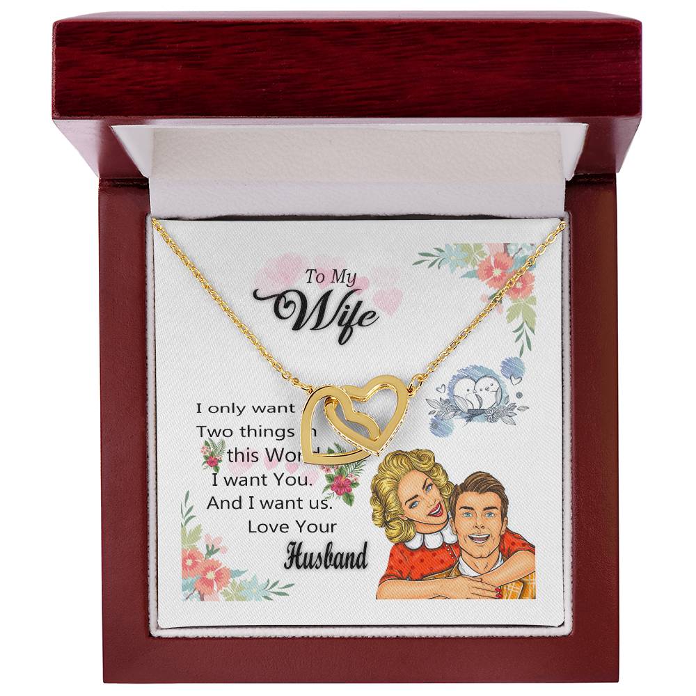 To My Wife Necklace Interlocking Hearts Necklace