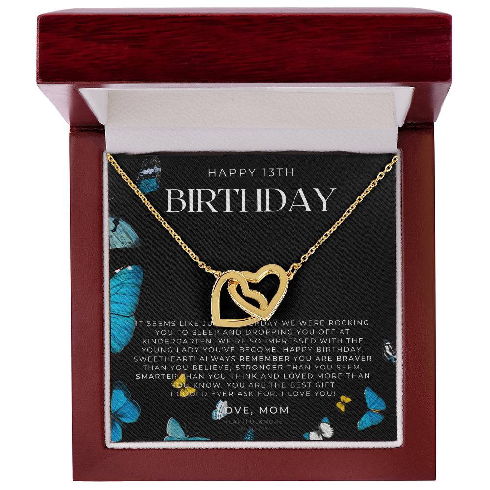 Gift For 13 Year Old Girl Gifts 13Th Birthday Girl 13Th Birthday Gift Thirteenth Birthday Necklace Teen Birthday Gift Official Teenager Interlocking Hearts Necklace