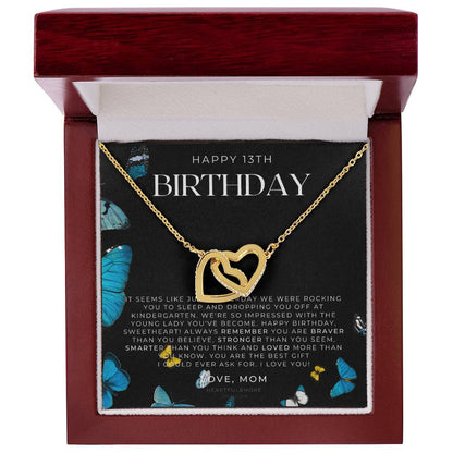Gift For 13 Year Old Girl Gifts 13Th Birthday Girl 13Th Birthday Gift Thirteenth Birthday Necklace Teen Birthday Gift Official Teenager Interlocking Hearts Necklace