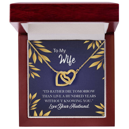 Can'T Be Without You For My Wife Necklace Interlocking Hearts Necklace