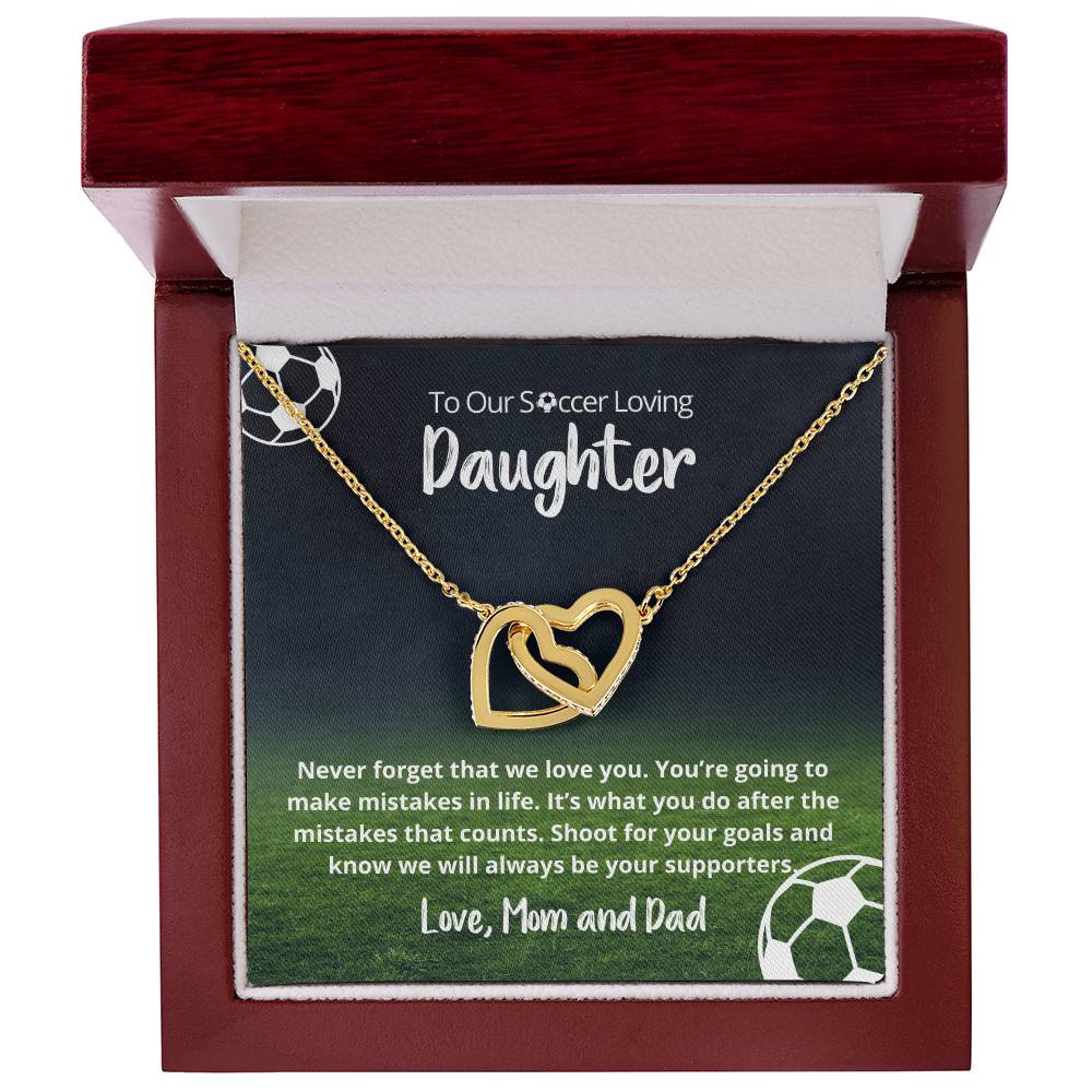 We Love You Shoot For Goals Necklace Interlocking Hearts Necklace