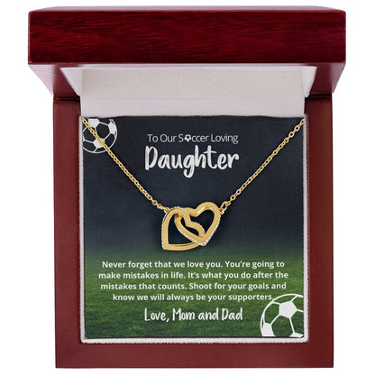 We Love You Shoot For Goals Necklace Interlocking Hearts Necklace