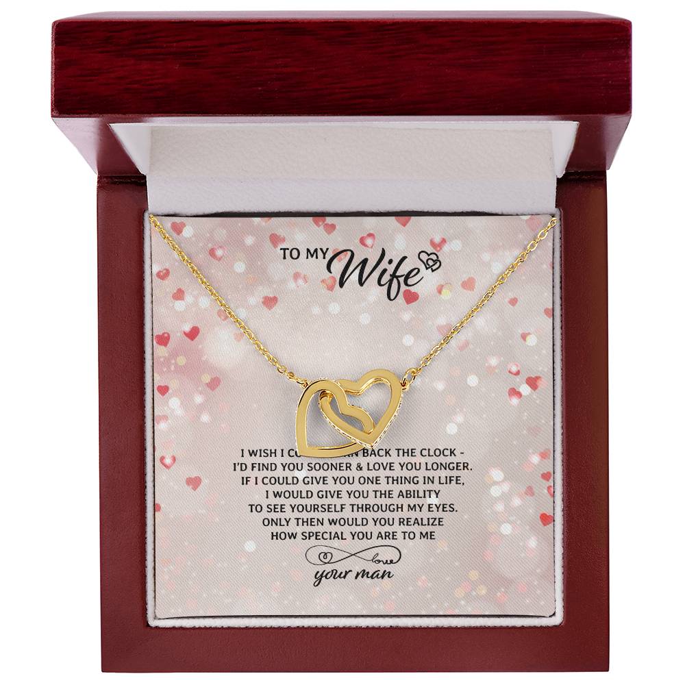 To My Wife Necklace Interlocking Hearts Necklace