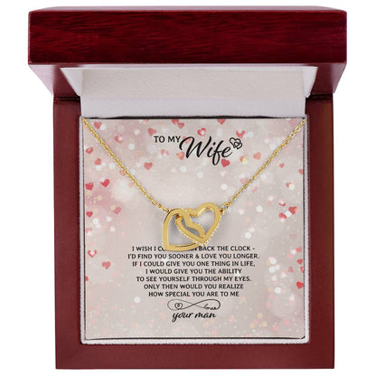 To My Wife Necklace Interlocking Hearts Necklace