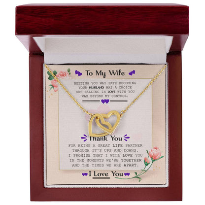 To My Wife Interlocking Hearts Necklace