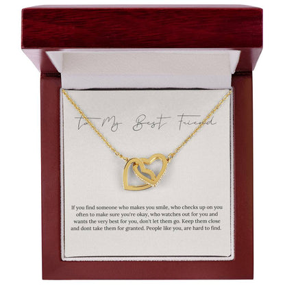 Best Friend Necklace Interlocking Hearts Necklace