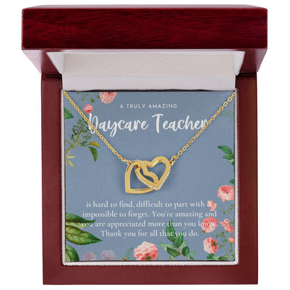 Daycare Teacher Gift For Daycare Provider Gifts Daycare Thank You Gifts Preschool Teacher Gift Thank You Gift Daycare Interlocking Hearts Necklace