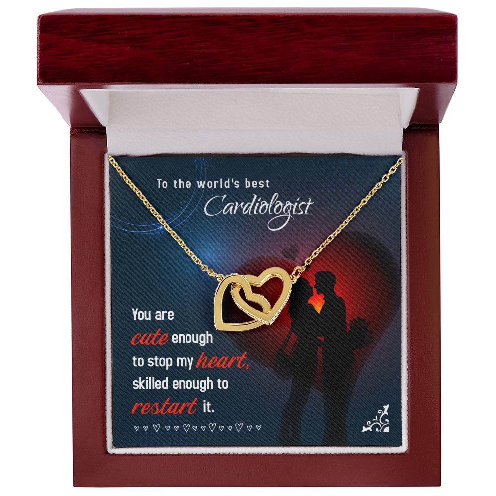 To The World'S Best Cardiologist - Skilled Enough To Restart It - Interlocking Heart Necklace Interlocking Hearts Necklace