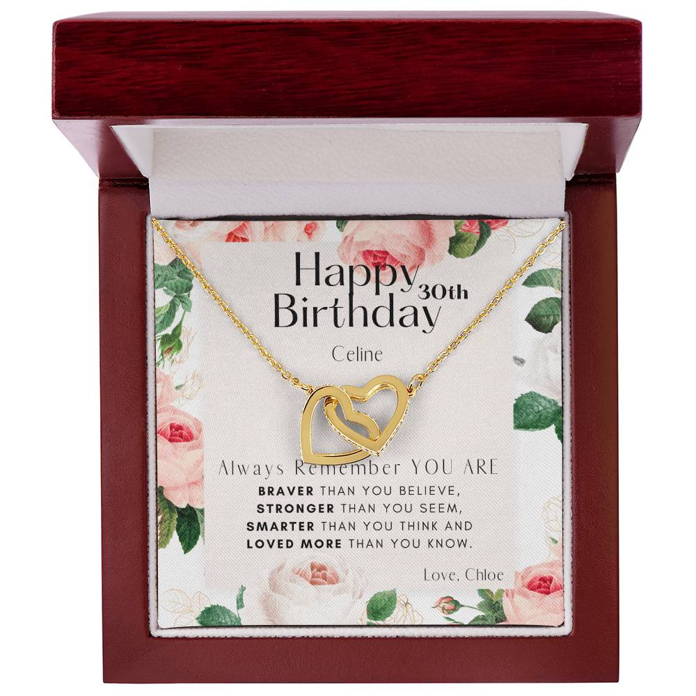 Birthday Interlocking Hearts Necklace