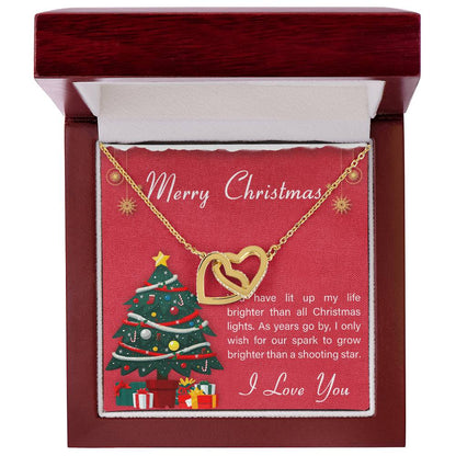 Gift For Girlfriend To My Girlfriend Romantic Present For Girlfriend Jewelry Girlfriend Best Birthday Gift Anniversary Necklace Message Card Interlocking Hearts Necklace