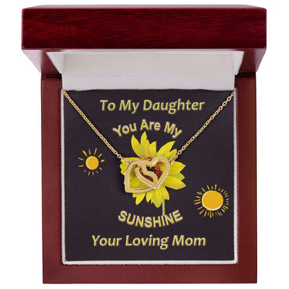 You Are My Sunshine Mother Daughter Interlocking Heart Necklace Mommy And Me Necklace Set Daughter Gifts From Mom Interlocking Hearts Necklace