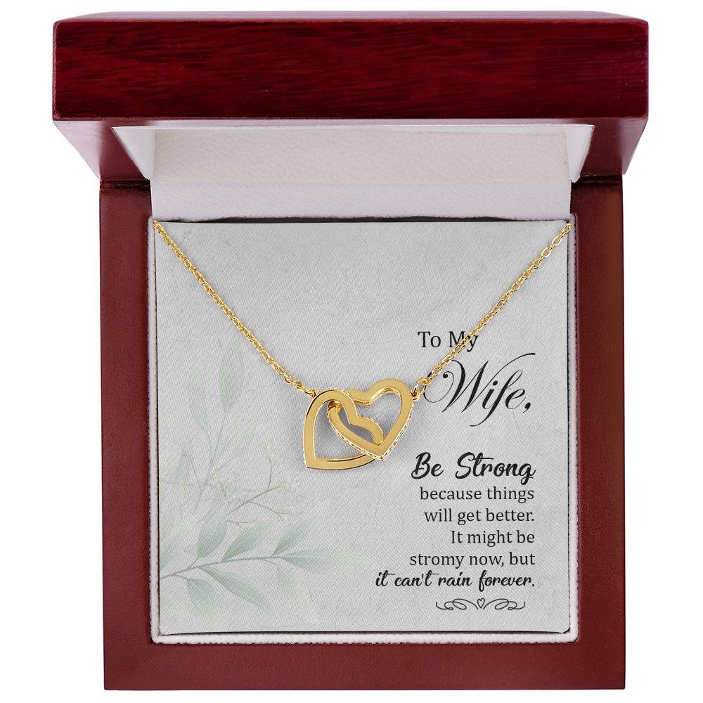 To My Wife Interlocking Hearts Necklace