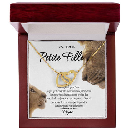 A Ma Petite Fille - Ce Vieux Lion Te Soutiendra Toujours - Achetez Aujourd'Hui Et Économisez 20% Interlocking Hearts Necklace