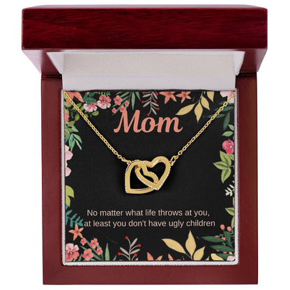 Funny Mom Necklace Interlocking Hearts Necklace