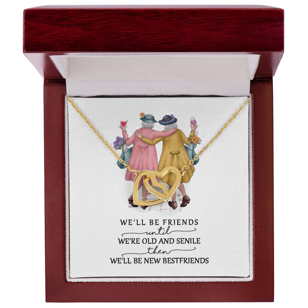 Friendship Interlocking Hearts Necklace - Friends Forever - F02