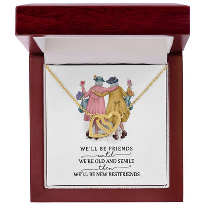 Friendship Interlocking Hearts Necklace - Friends Forever - F02