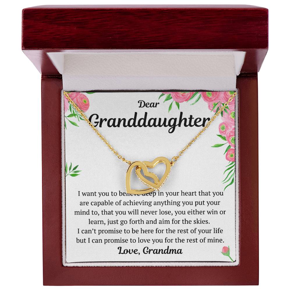 Dear Granddaughter From Grandma Interlocking Hearts Necklace