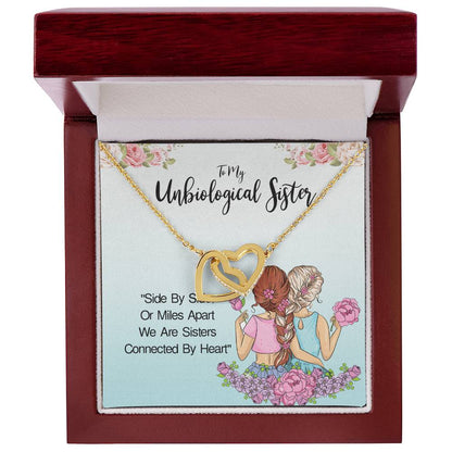 Unbiological Sister- Soul Sisters Necklace Bff Necklace Best Friend Gift Jewelry Interlocking Hearts Necklace