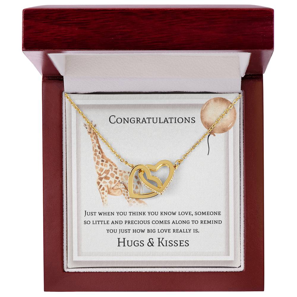 Congratulations Interlocking Hearts Necklace