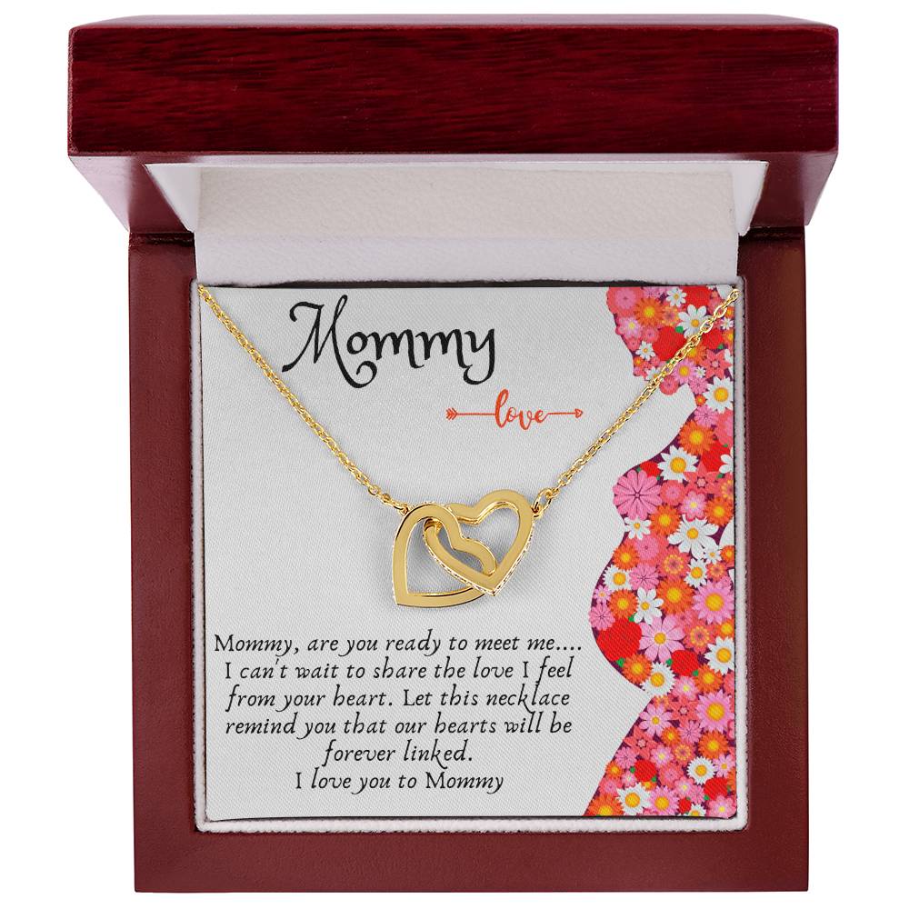 Gift For Expecting Mom Interlocking Hearts Necklace