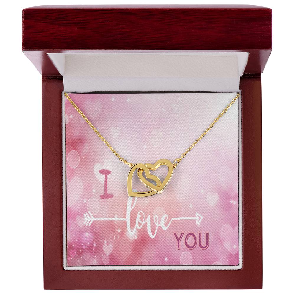 Two Hearts Connected Necklace Interlocking Hearts Necklace