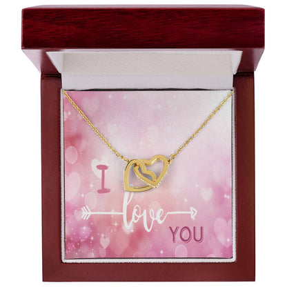 Two Hearts Connected Necklace Interlocking Hearts Necklace