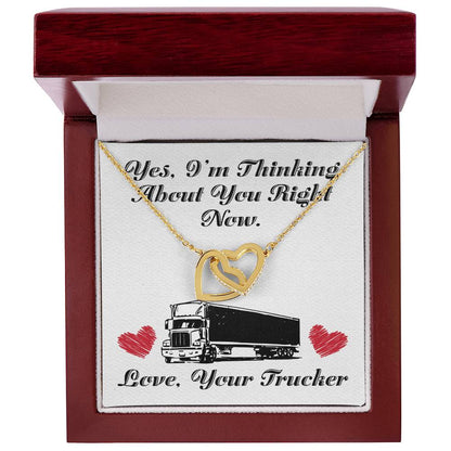 Trucker'S Girlfriend- Interlocking Heart Necklace Interlocking Hearts Necklace