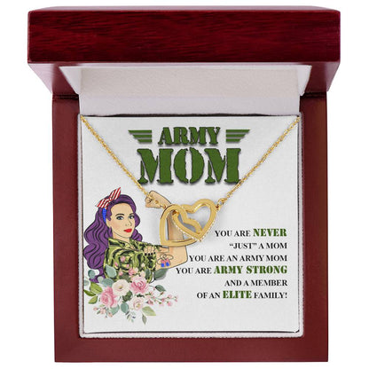 Army Mom Gift - Strong Mom - The Interlocking Heart Necklace Interlocking Hearts Necklace