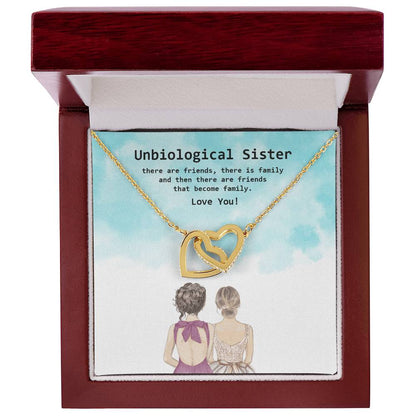 Besties Interlocked Heart Necklace With Personalized Note For Your Sister From Another Mother Interlocking Hearts Necklace