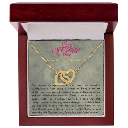Amazing New Mom Interlocking Hearts Necklace