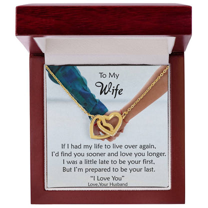 To My Wife - These Hearts Will Remind You Of My Love Interlocking Hearts Necklace