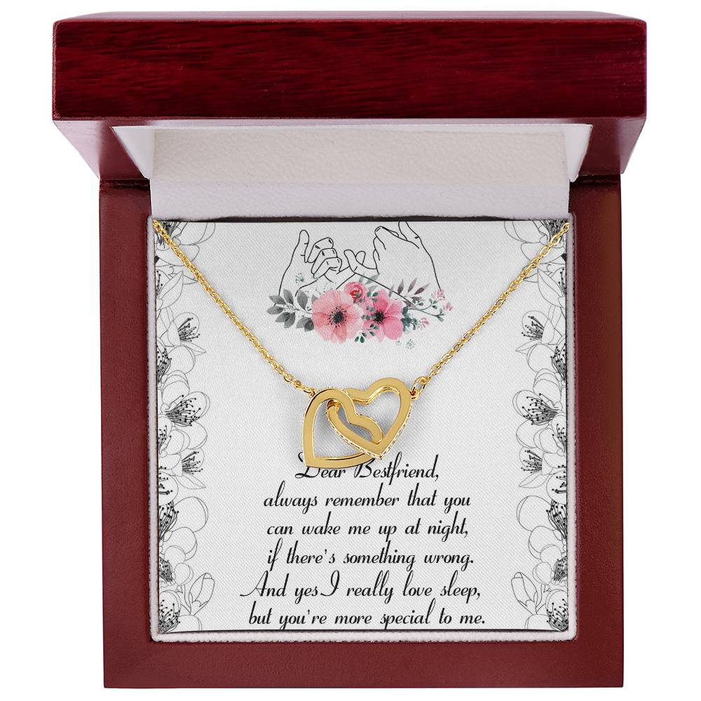 Dear Bestfriend Interlocking Hearts Necklace Message Card