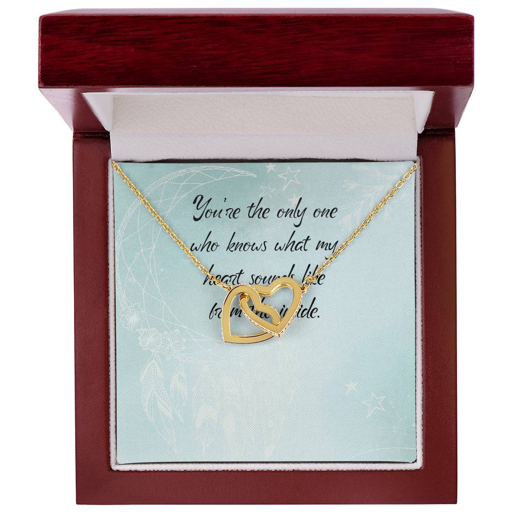 You Are The Only One Who Knows What My Heart Sounds Like From Inside - Interlocking Heart Necklace Interlocking Hearts Necklace