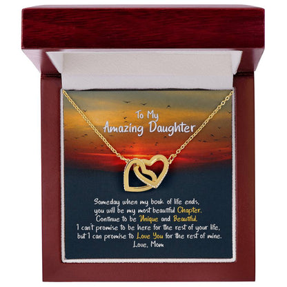 Daughter My Beautiful & Unique Chapter - Hearts Necklace Interlocking Hearts Necklace