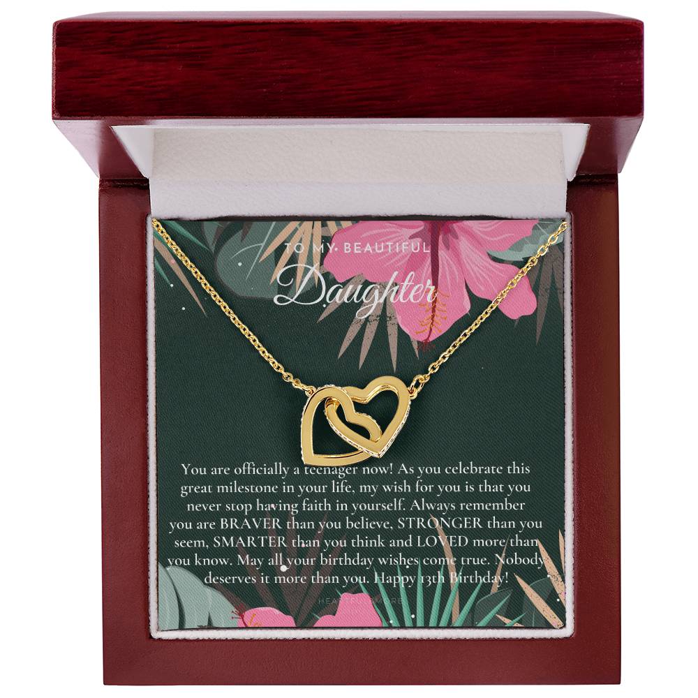 Gift For 13 Year Old Girl Gifts 13Th Birthday Girl 13Th Birthday Gift Thirteenth Birthday Necklace Teen Birthday Gift Official Teenager Interlocking Hearts Necklace