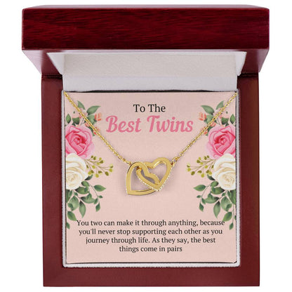 Best Birthday Gift For Twin Sisters Interlocking Hearts Necklace
