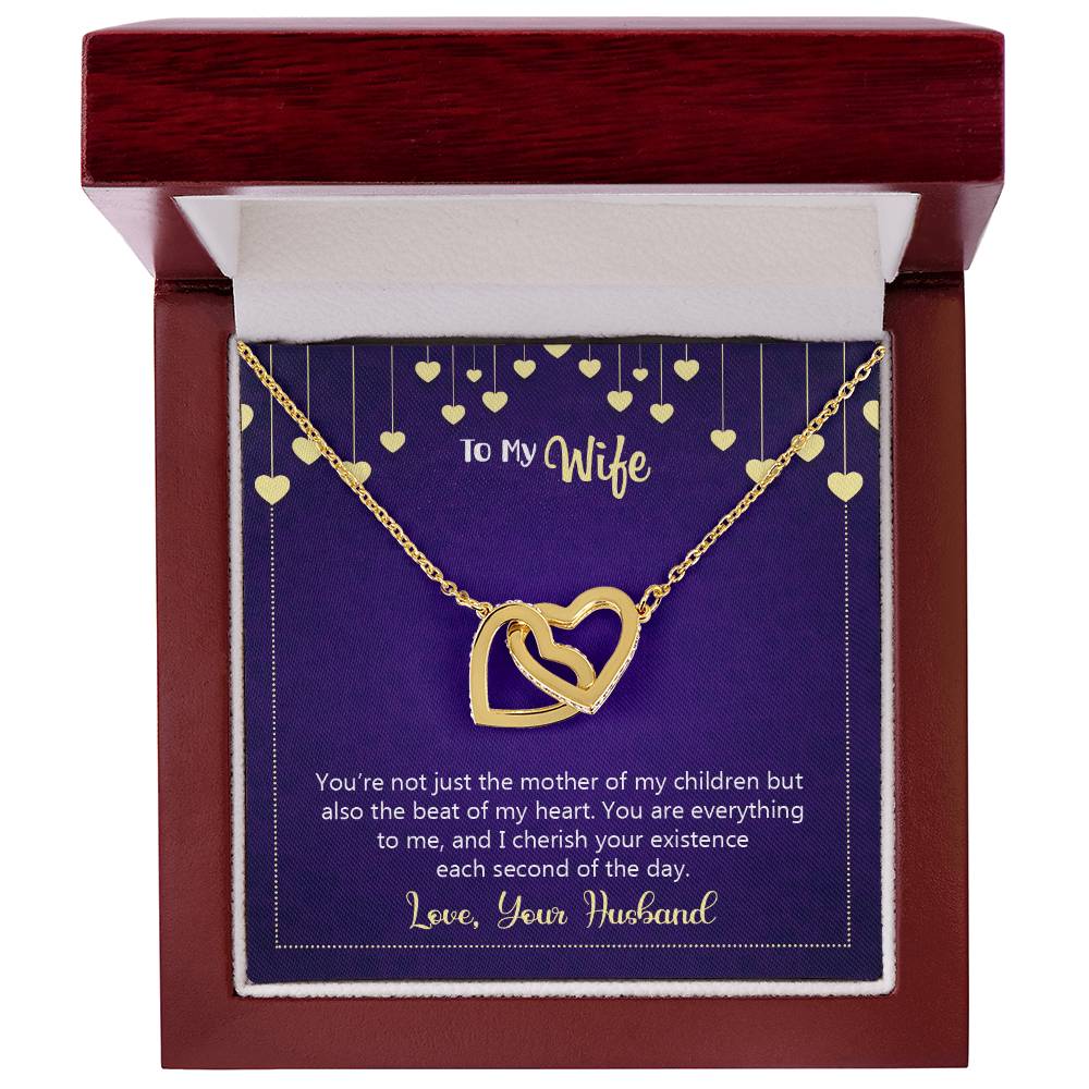 To My Wife Necklace Interlocking Hearts Necklace