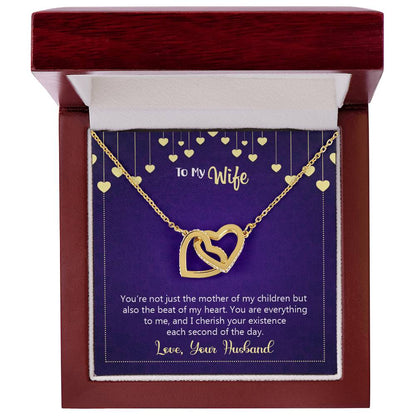To My Wife Necklace Interlocking Hearts Necklace