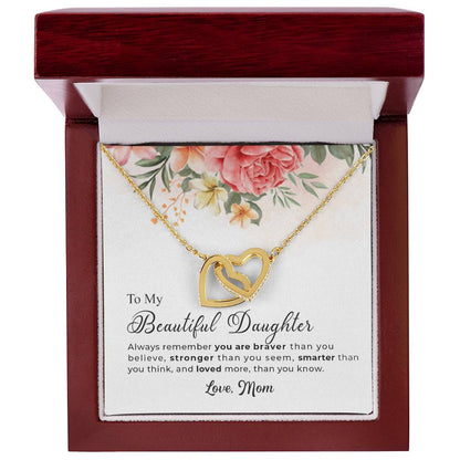 Best Gift For Daughter From Mom - Interlocking Hearts Necklace