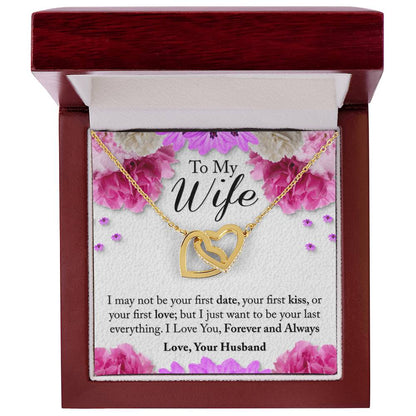 To My Wife Interlocking Hearts Necklace