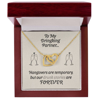 Drinking Buddy Giftgifts For People Who Love To Drink Interlocking Hearts Necklace